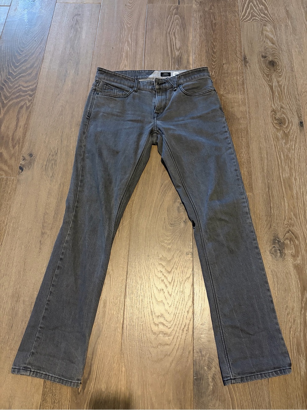 Volcom Vorta Slim Straight Jeans in Faded Gray